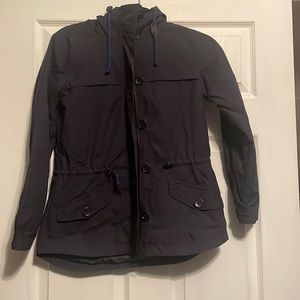 XXS JCrew Blue Zip Up Rain Jacket